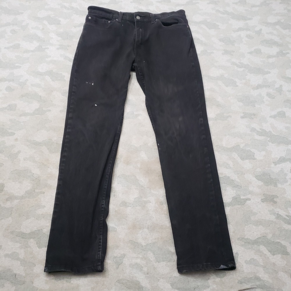 Levi's 511 Jeans Mens 34x32 Black Slim Fit Pockets Denim Dark Wash Workwear